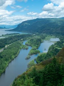 Preview wallpaper river, islands, trees, landscape, aerial view