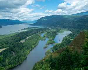 Preview wallpaper river, islands, trees, landscape, aerial view