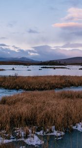 Preview wallpaper river, islands, water, ice, nature