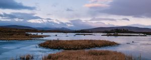 Preview wallpaper river, islands, water, ice, nature