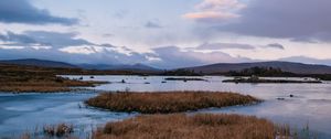 Preview wallpaper river, islands, water, ice, nature