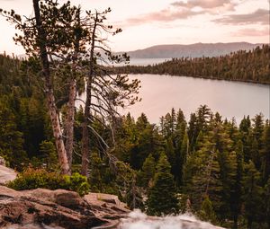 Preview wallpaper river, lake, forest, mountains, landscape