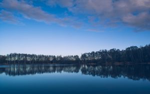 Preview wallpaper river, lake, trees, reflection