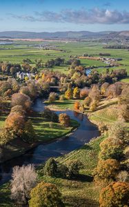 Preview wallpaper river, meadow, trees, landscape, nature