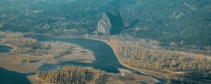 Preview wallpaper river, mountains, aerial view, valley, landscape