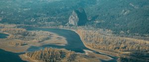 Preview wallpaper river, mountains, aerial view, valley, landscape