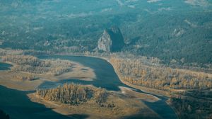 Preview wallpaper river, mountains, aerial view, valley, landscape