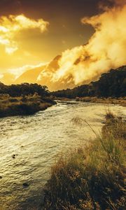 Preview wallpaper river, mountains, beautifully