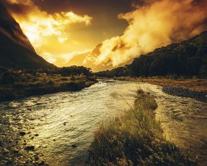 Preview wallpaper river, mountains, beautifully