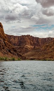 Preview wallpaper river, mountains, canyon, clouds