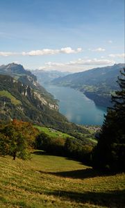 Preview wallpaper river, mountains, landscape, view