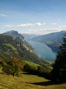 Preview wallpaper river, mountains, landscape, view