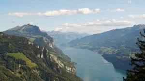 Preview wallpaper river, mountains, landscape, view