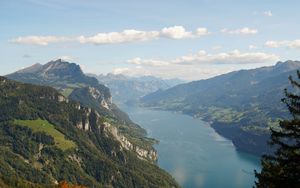 Preview wallpaper river, mountains, landscape, view
