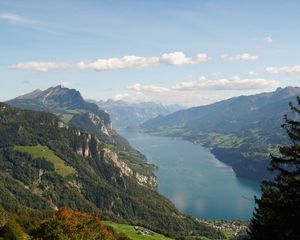 Preview wallpaper river, mountains, landscape, view