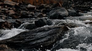 Preview wallpaper river, mountains, rocks, stones, water