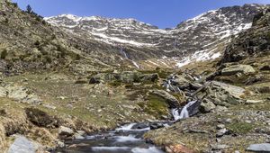 Preview wallpaper river, mountains, slopes, nature