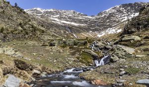 Preview wallpaper river, mountains, slopes, nature
