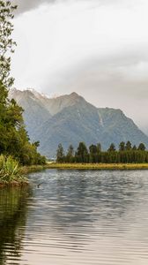 Preview wallpaper river, mountains, trees, nature, landscape