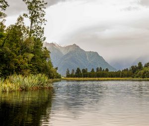 Preview wallpaper river, mountains, trees, nature, landscape