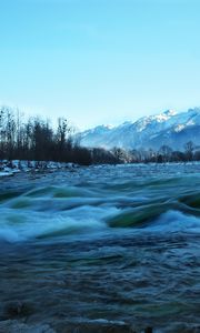 Preview wallpaper river, mountains, trees, for, nature