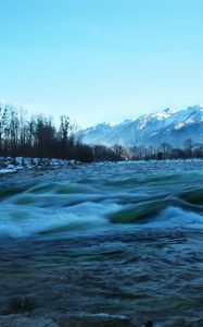 Preview wallpaper river, mountains, trees, for, nature