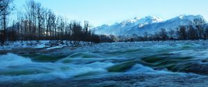 Preview wallpaper river, mountains, trees, for, nature