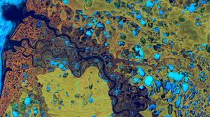 Preview wallpaper river, relief, aerial view, nature