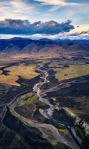 Preview wallpaper river, relief, mountains, landscape, argentina