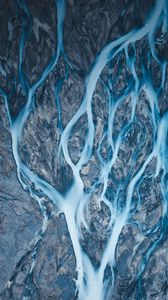 Preview wallpaper river, relief, stream, aerial view