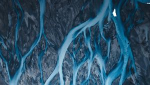 Preview wallpaper river, relief, stream, aerial view