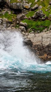 Preview wallpaper river, rock, stones, nature