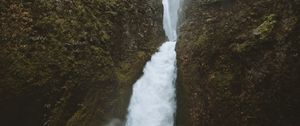 Preview wallpaper river, rock, stream, water, waterfall