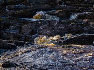 Preview wallpaper river, rocks, cascade, water, stream