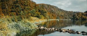 Preview wallpaper river, rocks, forest, nature, landscape