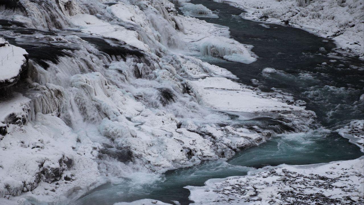 Wallpaper river, rocks, ice, winter, landscape