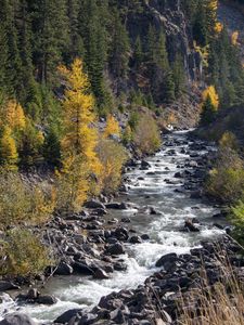 Preview wallpaper river, rocks, mountain, landscape, nature