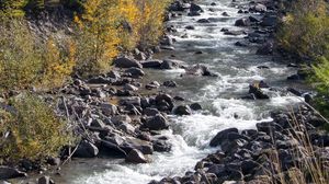 Preview wallpaper river, rocks, mountain, landscape, nature