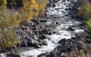 Preview wallpaper river, rocks, mountain, landscape, nature