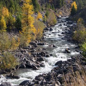 Preview wallpaper river, rocks, mountain, landscape, nature