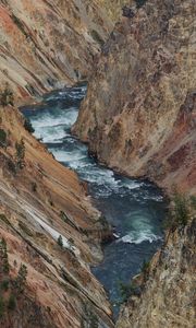 Preview wallpaper river, rocks, mountains, gorge, nature, landscape