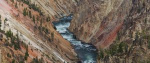 Preview wallpaper river, rocks, mountains, gorge, nature, landscape