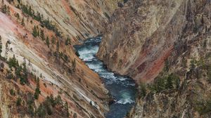 Preview wallpaper river, rocks, mountains, gorge, nature, landscape