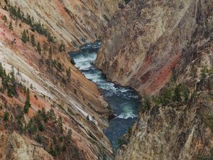 Preview wallpaper river, rocks, mountains, gorge, nature, landscape