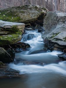 Preview wallpaper river, rocks, stones, water, nature
