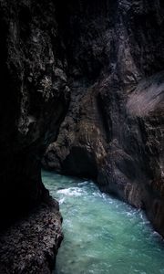 Preview wallpaper river, rocks, water, stream, gorge