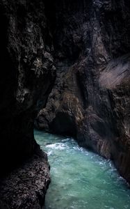 Preview wallpaper river, rocks, water, stream, gorge