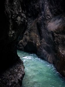 Preview wallpaper river, rocks, water, stream, gorge