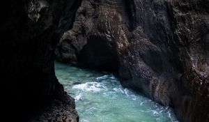 Preview wallpaper river, rocks, water, stream, gorge