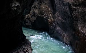 Preview wallpaper river, rocks, water, stream, gorge